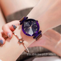 Reloj magnético de cielo estrellado para mujer, relojes de lujo para mujer, relojes de pulsera de cuarzo con diamantes de moda para mujer, reloj femenino Zegarek Damski